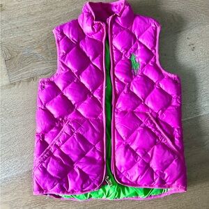 Ralph Lauren Pink and Green Quilted Vest